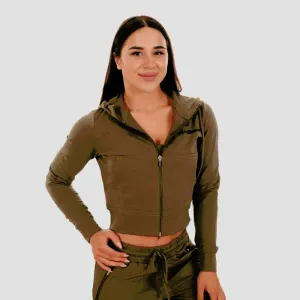 GymBeam Dámská mikina Zip-up TRN olive - S obraz
