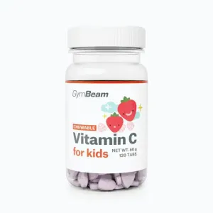 GymBeam Vitamín C, tablety na cucání pro děti 120 tab. - jahoda obraz