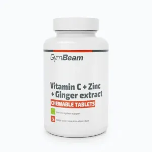GymBeam Vitamín C + Zinek + extrakt ze zázvoru, tablety na cucání 90 tab. obraz