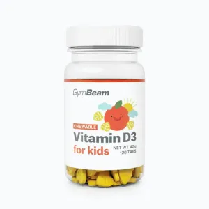 GymBeam Vitamín D3, tablety na cucání pro děti 120 tab. - pomeranč obraz