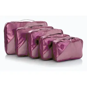 Heys Metallic Packing Cube Burgundy – 5 kusů obraz
