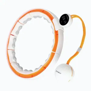 HMS Masážní hula hoop HHM21 se závažím, magnety a počítadlem bílá/oranžová obraz