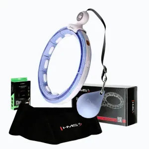 HMS Sada masážní hula hoop HHM15 modrá se závažím, magnety a počítadlem a zeštíhlujícího pásu BR163 PLUS SIZE obraz