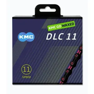 KMC DLC 11 Růžovo/černý Waxed BOX řetěz obraz