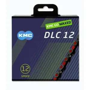KMC DLC 12 černo-červený Waxed BOX řetěz obraz