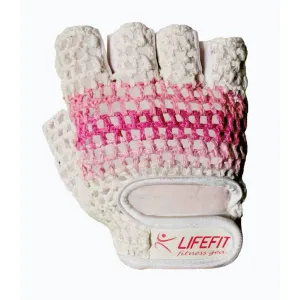 Lifefit Fitnes rukavice Knit růžovo-bílé - M obraz