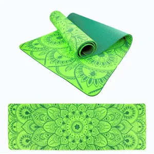Lifefit Podložka Yoga MAT Mandala Duo 183x58x0 6cm zelená obraz