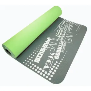 Lifefit Podložka YOGA MAT TPE, 183x61x0.5cm, dvouvrstvá, zeleno-šedá obraz