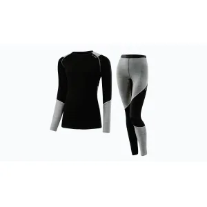 Löffler LONG TRANSTEX MERINO 2022 set dámského termo prádla - 44/XXL - černá/šedá obraz