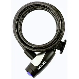 Max1 zámek spirála 1800x8 mm 4 klíče, černý, s diodovým osvětlením obraz