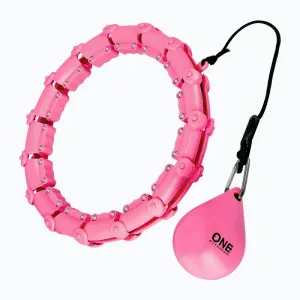 ONE FITNESS Masážní hula hoop OHA02 se závažím růžová obraz