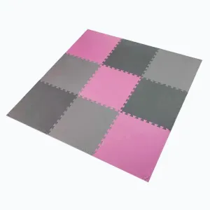 ONE FITNESS Ochranná puzzle podložka MP10 růžovo-šedá obraz
