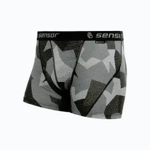 Sensor Merino Impress Pánské Trenky Černá/camo POUZE XXL (VÝPRODEJ) obraz