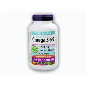 Webber Naturals Omega 3-6-9 High Potency 1200 mg 150 tobolek obraz