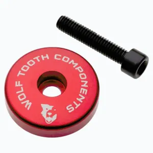 Wolf Tooth Krytka Ultralight Stem Cap Červená + 5mm Spacer obraz